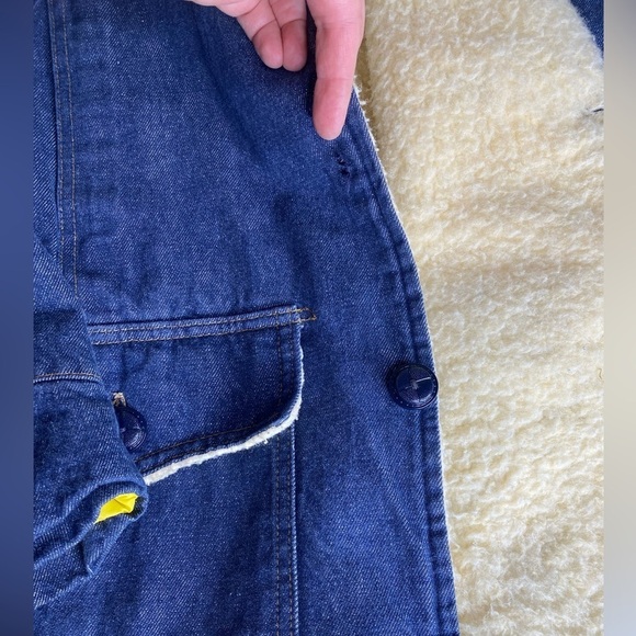 Vintage Sears Roebuck Heavy Sherpa Denim 70’s Chore Jacket Sz 46 - Picture 14 of 14
